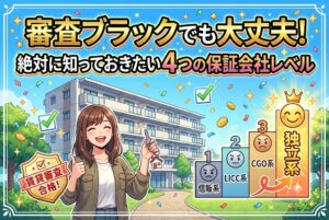 過去の支払い遅れ（ブラック）で賃貸の審査に通るか不安な方へ。実は、過去の傷を見ない「独立系」保証会社を選べば、今の収入のままでお部屋を借りられます！本記事では、4つの審査レベルや絶対NGな行動、確実な物件の探し方まで徹底解説します。